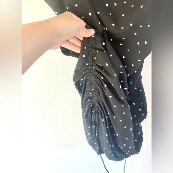 Lioness String Along Adjustable Tie Strap Dress Black & White Hearts Size 4 NWT - Picture 6 of 11